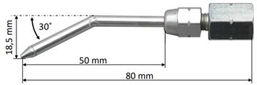 Needle 30 deg., 1/8 NPT(f) L80mm 