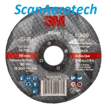 3M T42 Silver Cutting Wheel, 115mm Diameter, 2.5mm Thick (25pcs. in 1 box)