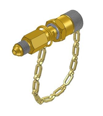 OXYGEN CHARGE ADAPTOR AN4 MALE TO 9/16-18 UNF-2B AIRCRAFT CONNECTION