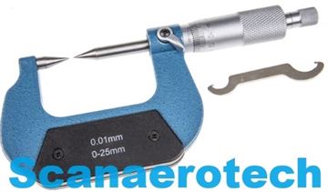 MICROMETER RANGE 0-1"  RES. 0.0001"  30DEG POINT - DIN 863 