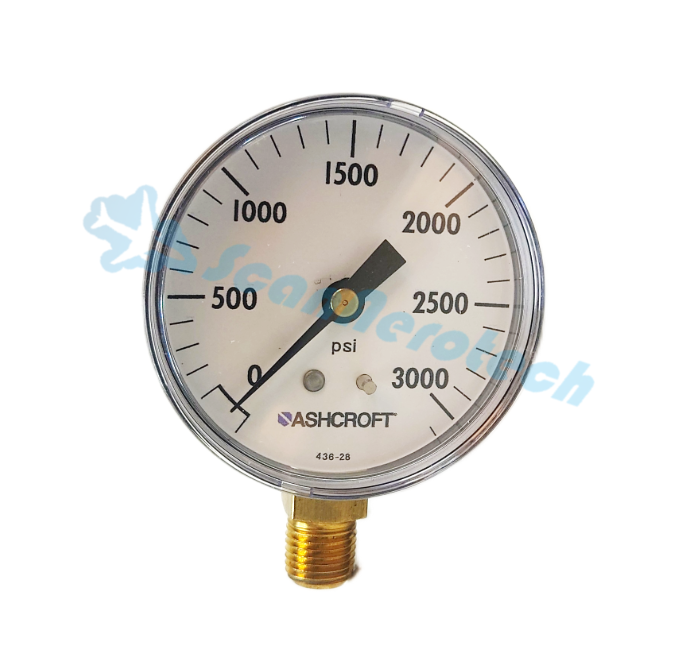 3000PSI Pressure gauge 1/4\'\' NPT Bottom connection