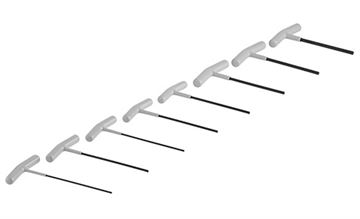 8PCS T-HANDLE HEX KEY SET - 6" LENGTH
