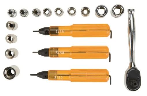 17 PIECE HI-LOK KIT HAND RATCHET & SOCKETS