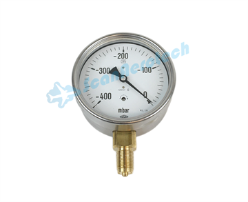 0 TO -400 mBAR VACUUM GAUGE 3/8'' Bottom connection