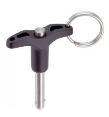 BALL LOCK PIN - T HANDLE -  Ø: 3/16" - GRIP L: 0,8"