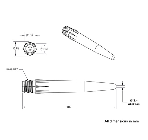 NOZZLE 4 X 3/32 ORIFICE, LD NAT., HO (1000 PCS)                                                                                