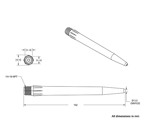 NOZZLE, 6 X 1/8 ORIFICE LD NAT., HO (1000 PCS)                                                                                            