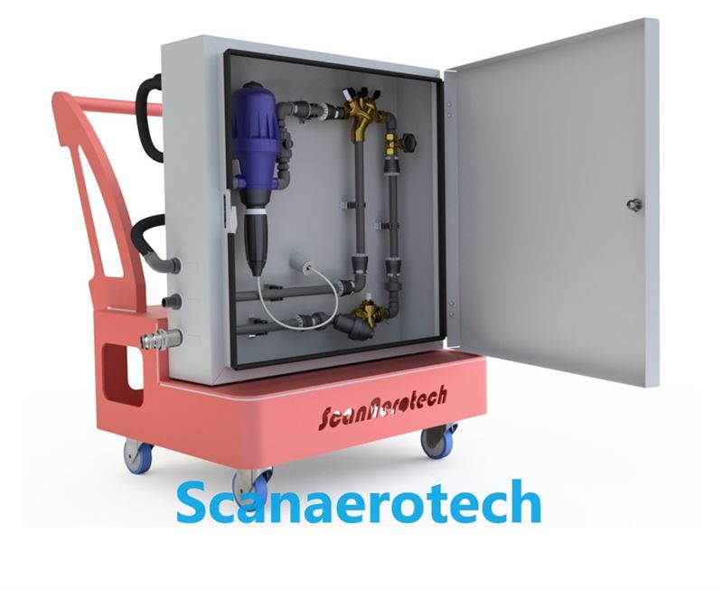 PORTABLE WATER DISINFECTION CART 50% H2O2 or 13% ClOOCl    