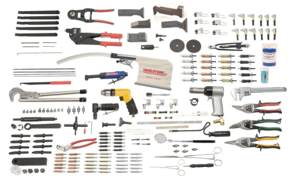 Master Sheet Metal Tool KIT ACAT 3X Rivet Gun 1/4" Incl. TCS Foam
