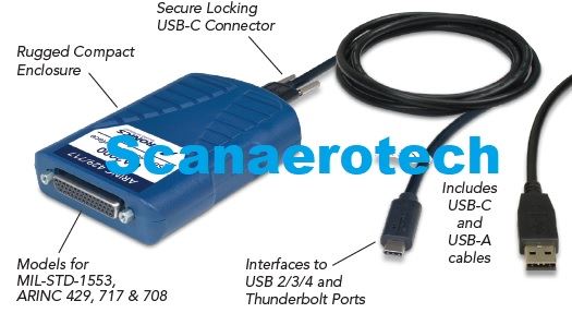 MIL-STD-1553 USB Avionic adaptor including CoPilot Software    