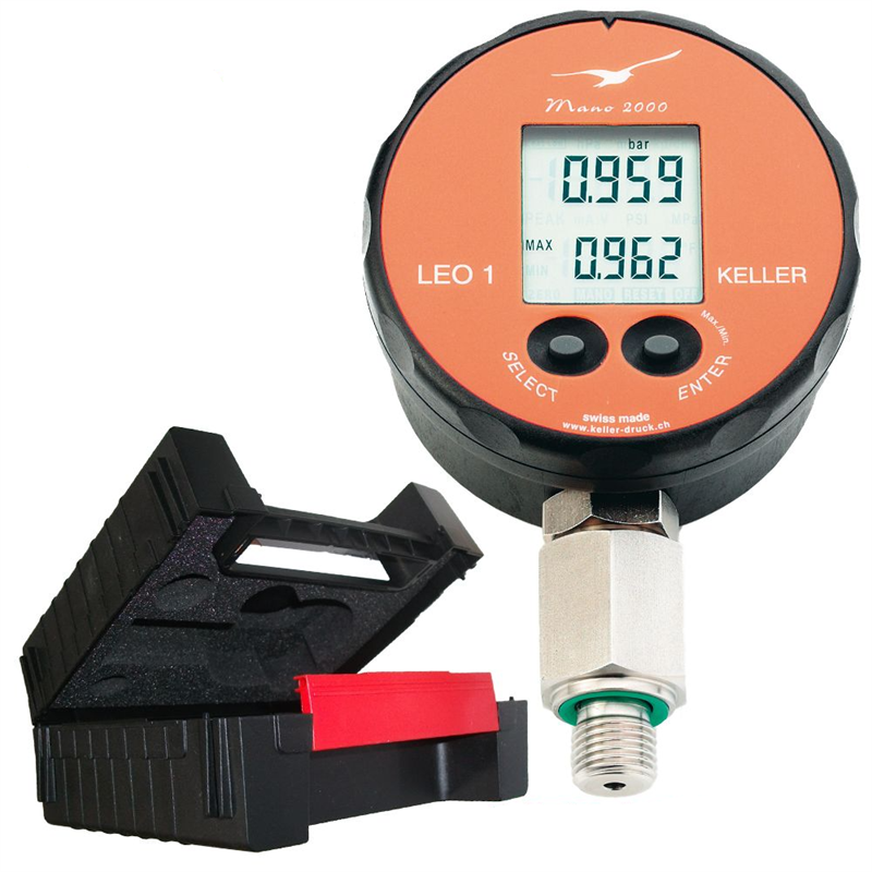-1 to 30 BAR Digital Pressure Gauge 1/4\'\' Bottom Connection LEO1